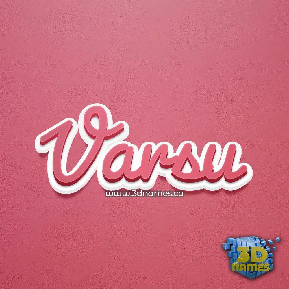 varsu in Red Scribble style - 3D name wallpaper