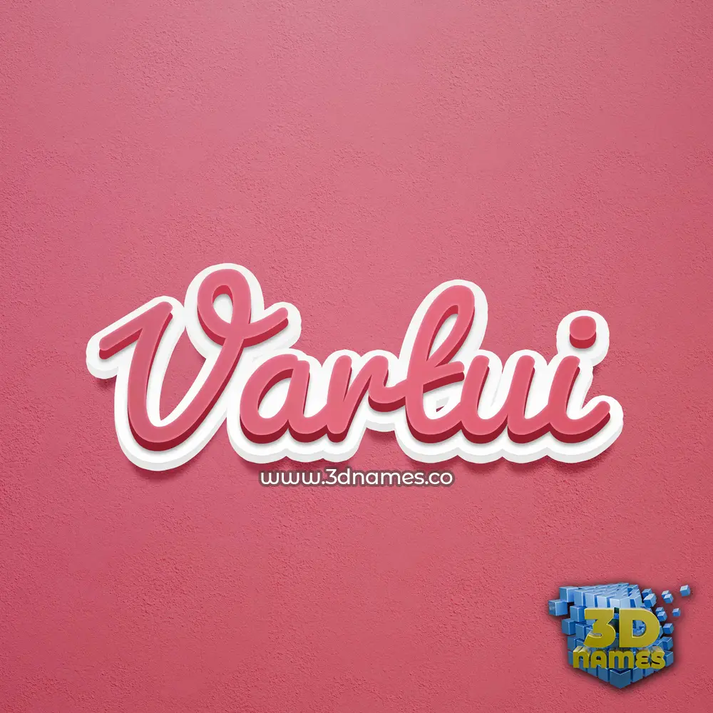 vartui in Red Scribble style - 3D name wallpaper
