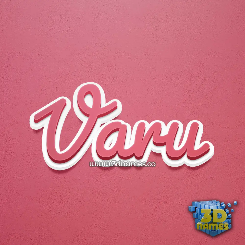 varu in Red Scribble style - 3D name wallpaper