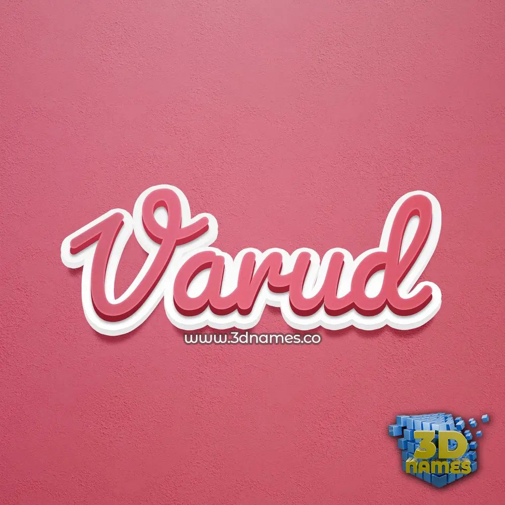 varud in Red Scribble style - 3D name wallpaper