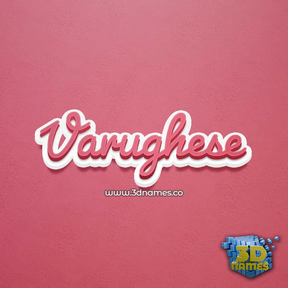 varughese in Red Scribble style - 3D name wallpaper