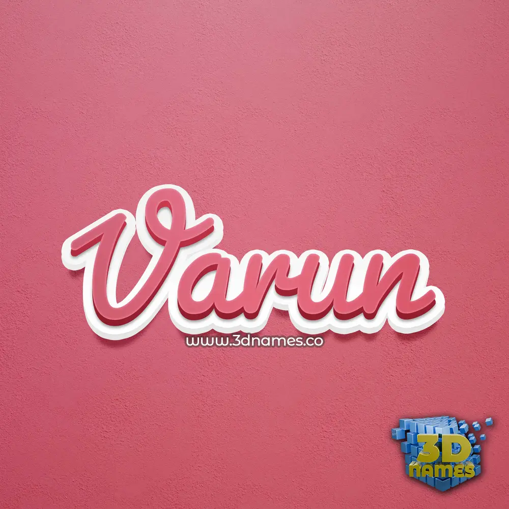 varun in Red Scribble style - 3D name wallpaper