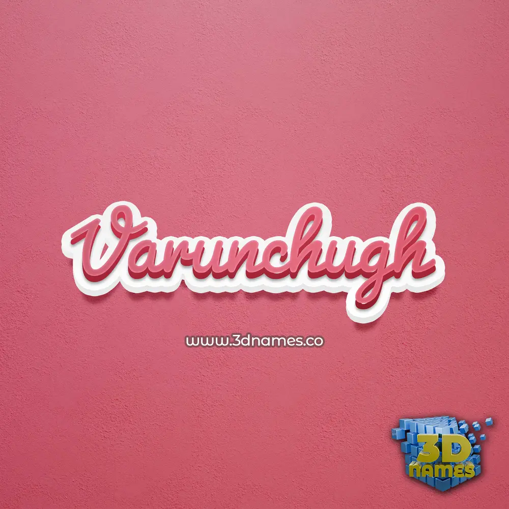 varunchugh in Red Scribble style - 3D name wallpaper