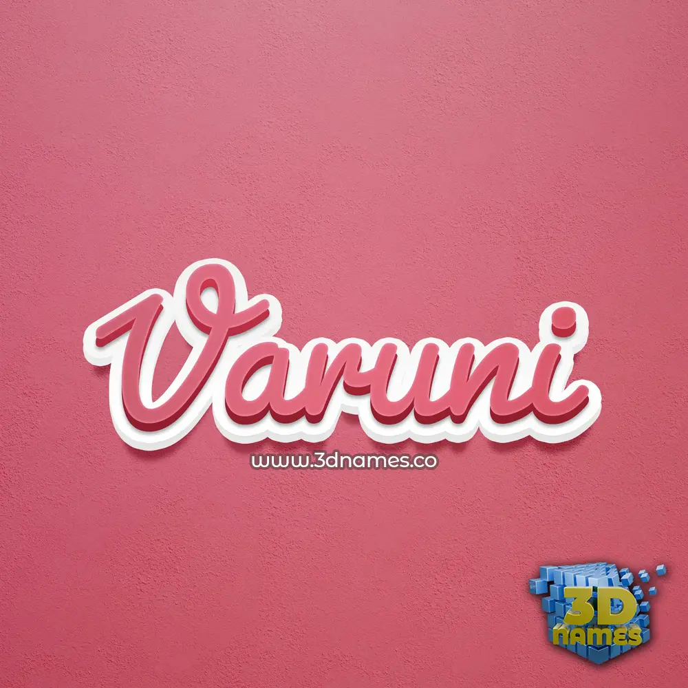 varuni in Red Scribble style - 3D name wallpaper