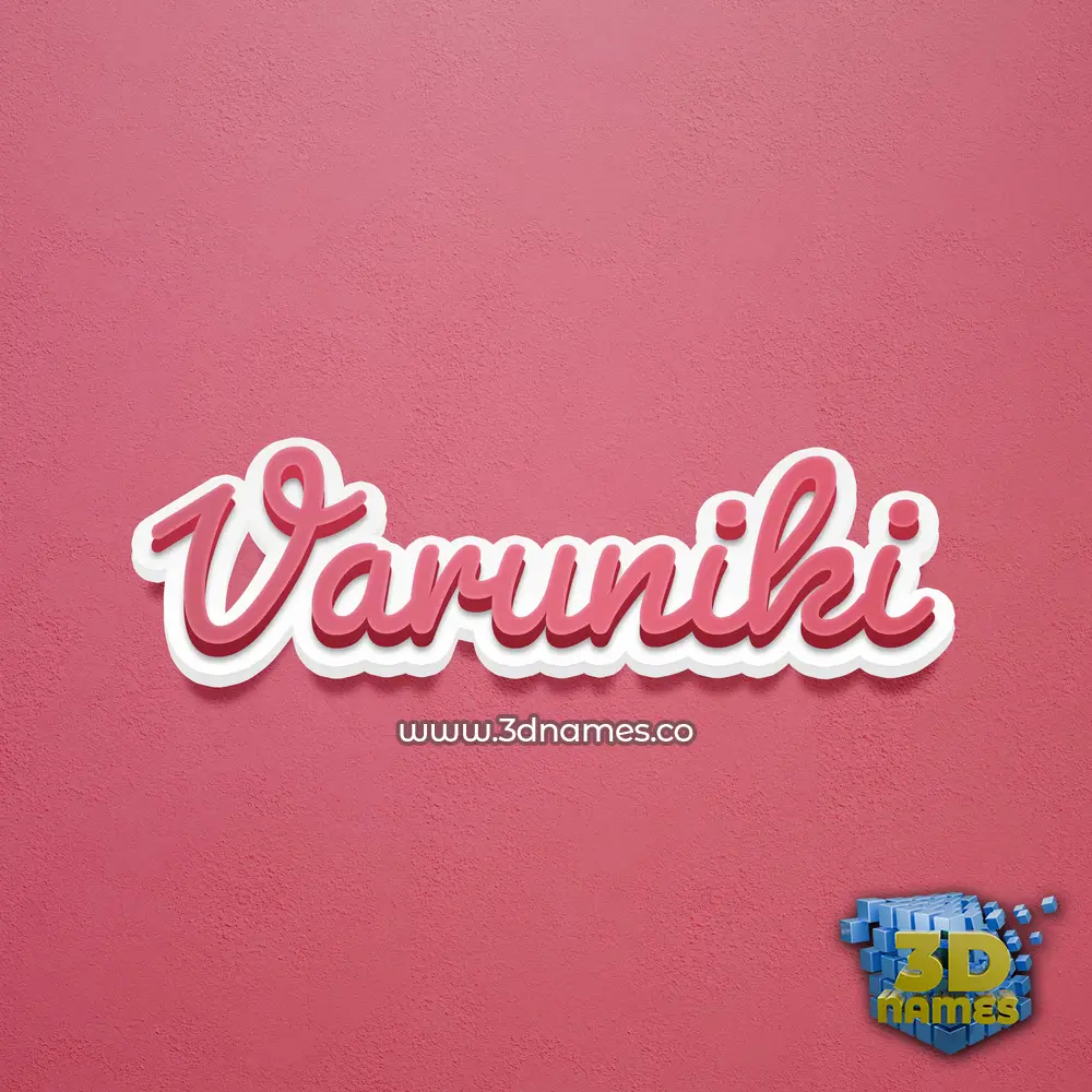 varuniki in Red Scribble style - 3D name wallpaper