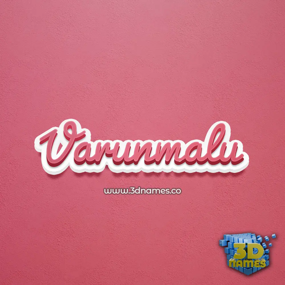 varunmalu in Red Scribble style - 3D name wallpaper
