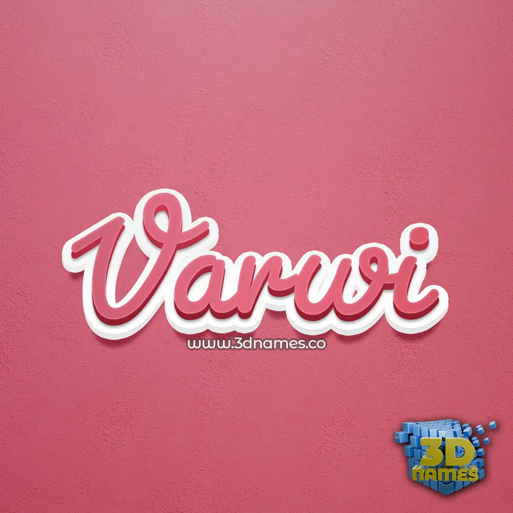 varwi in Red Scribble style - 3D name wallpaper