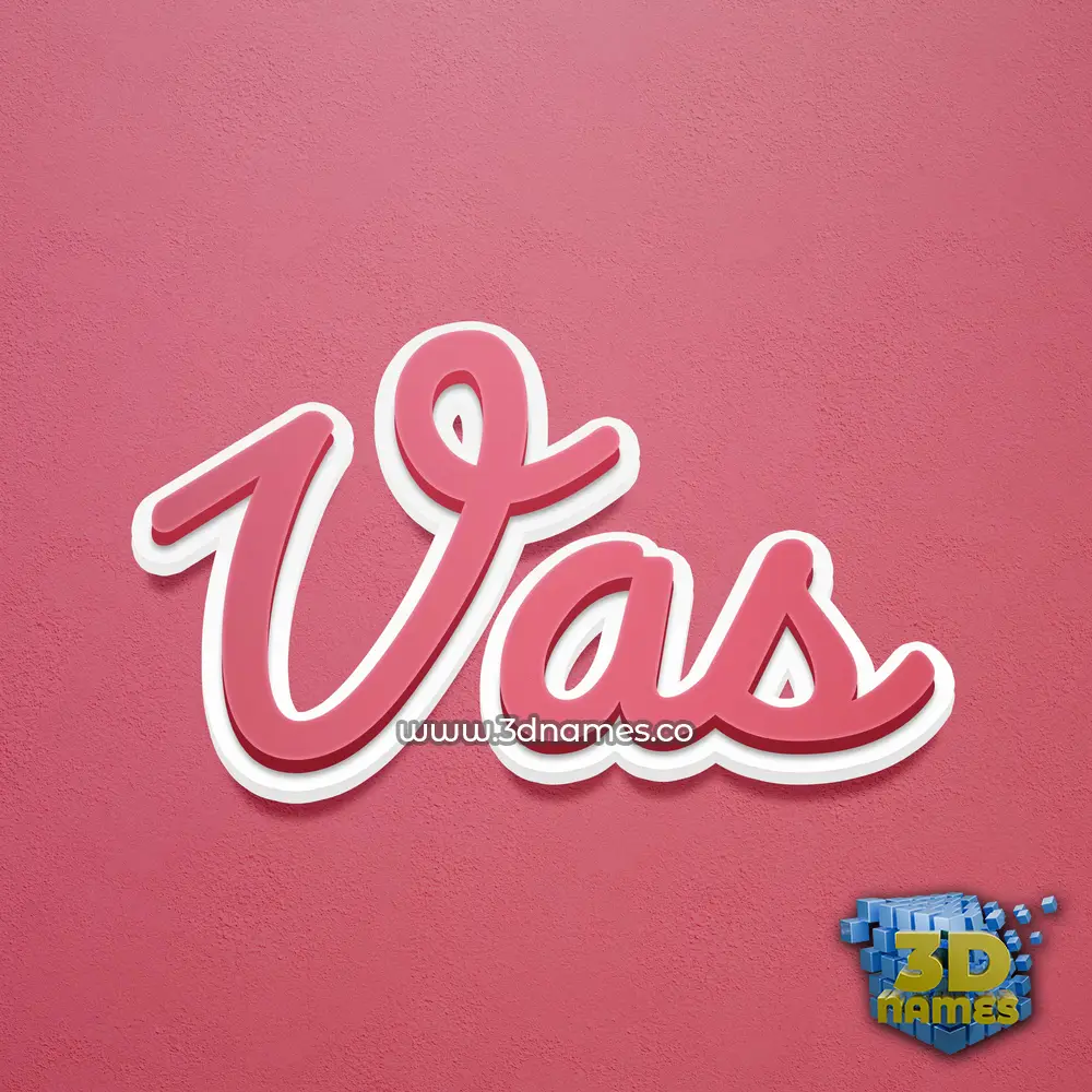 vas in Red Scribble style - 3D name wallpaper