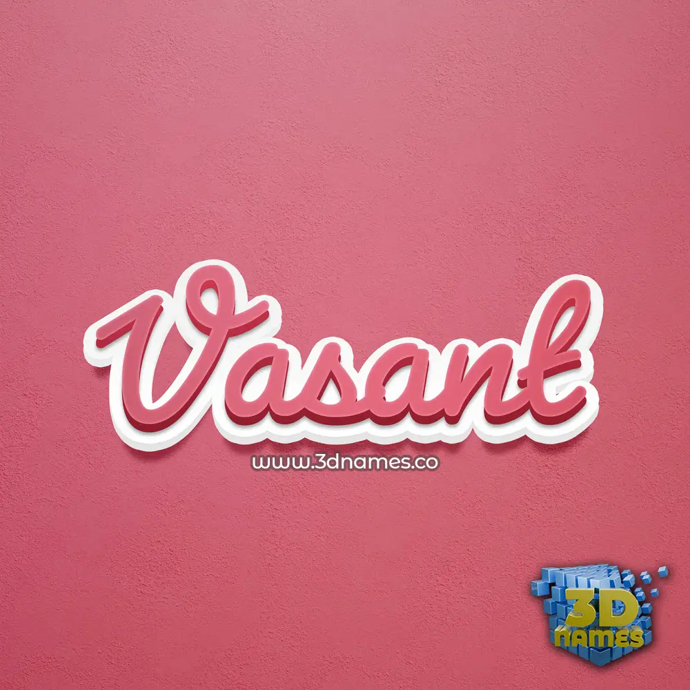 vasant in Red Scribble style - 3D name wallpaper