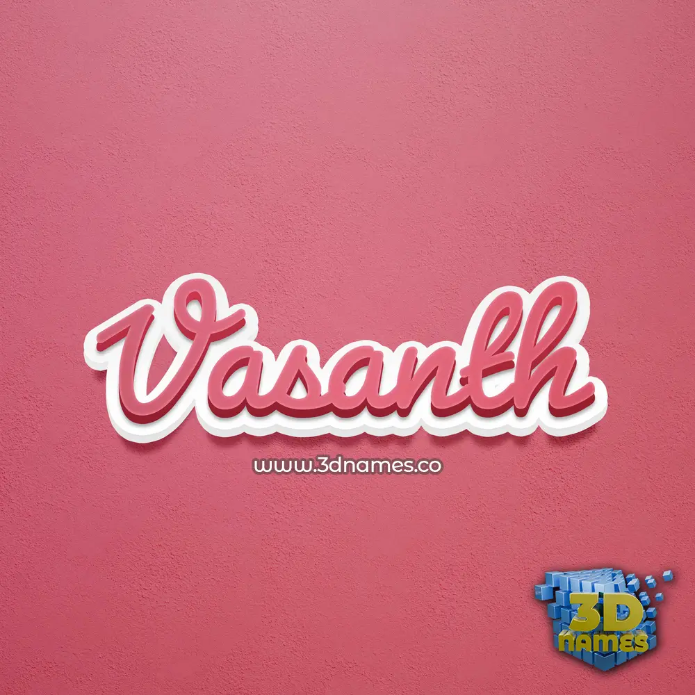 vasanth in Red Scribble style - 3D name wallpaper
