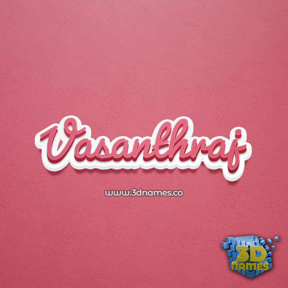 vasanthraj in Red Scribble style - 3D name wallpaper
