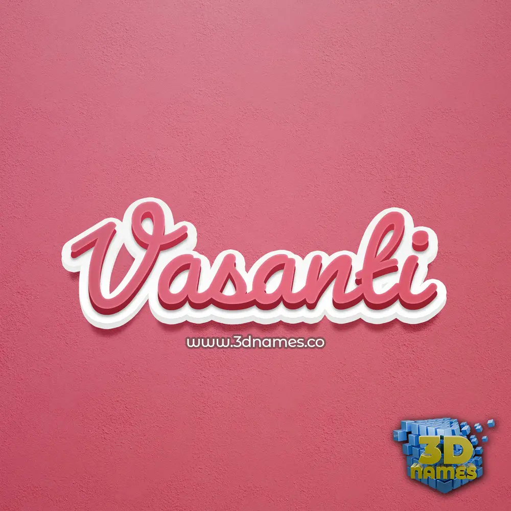 vasanti in Red Scribble style - 3D name wallpaper
