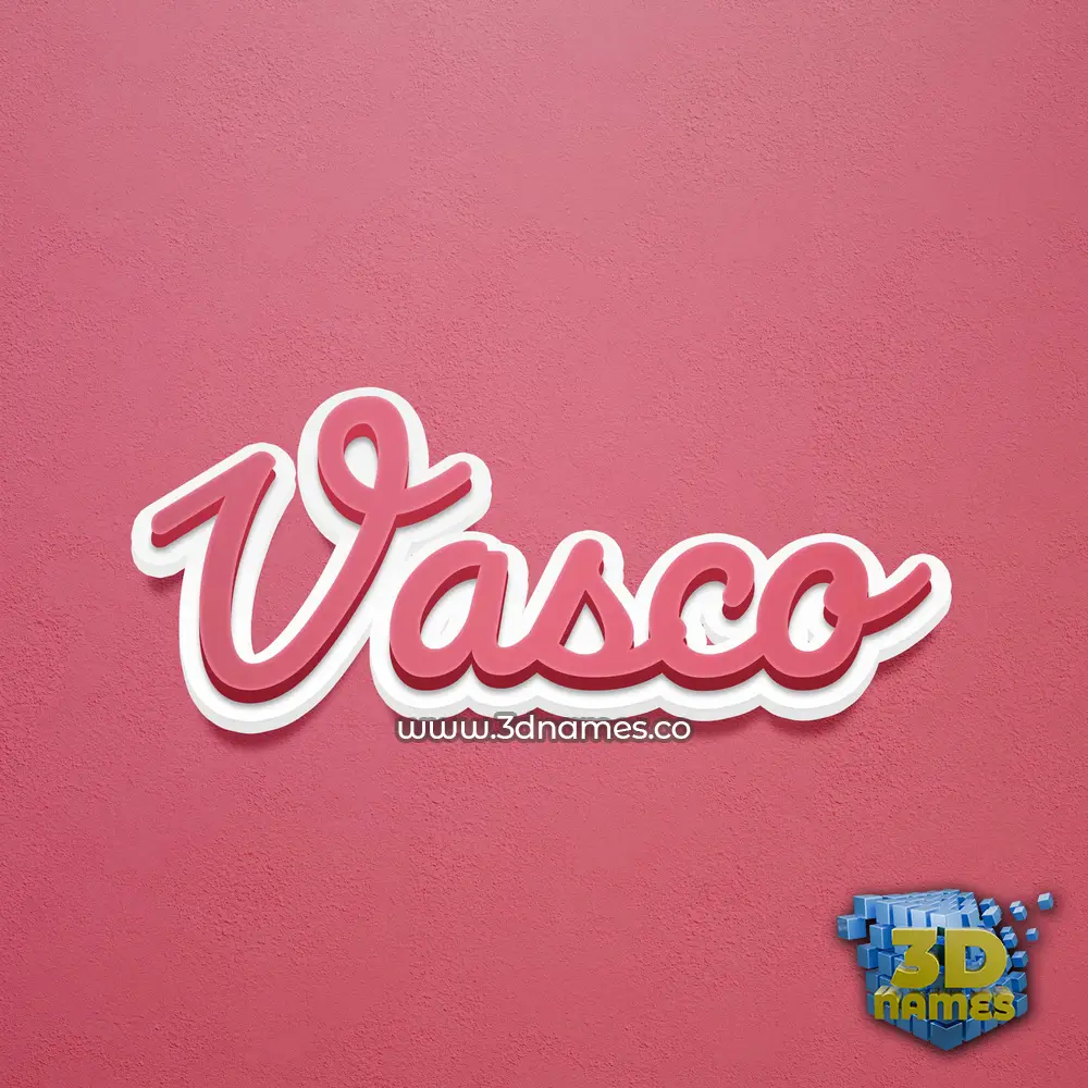 vasco in Red Scribble style - 3D name wallpaper