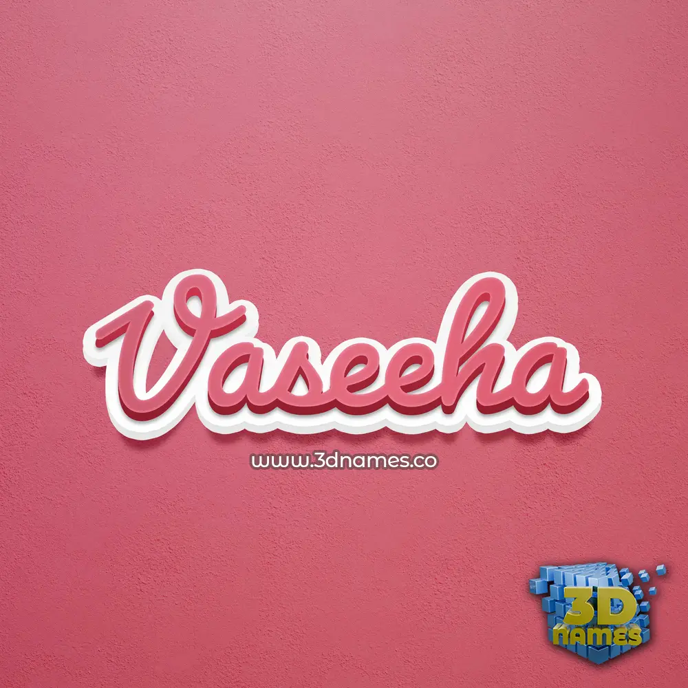vaseeha in Red Scribble style - 3D name wallpaper