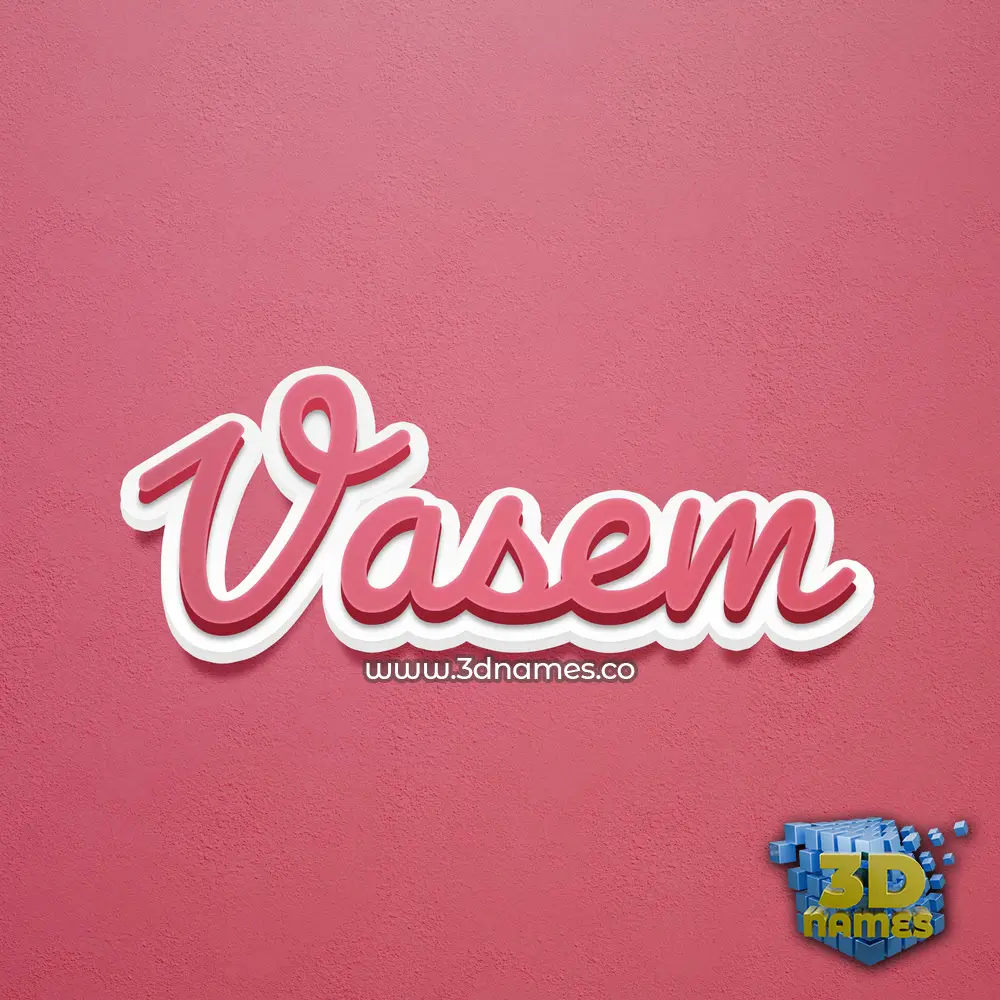 vasem in Red Scribble style - 3D name wallpaper