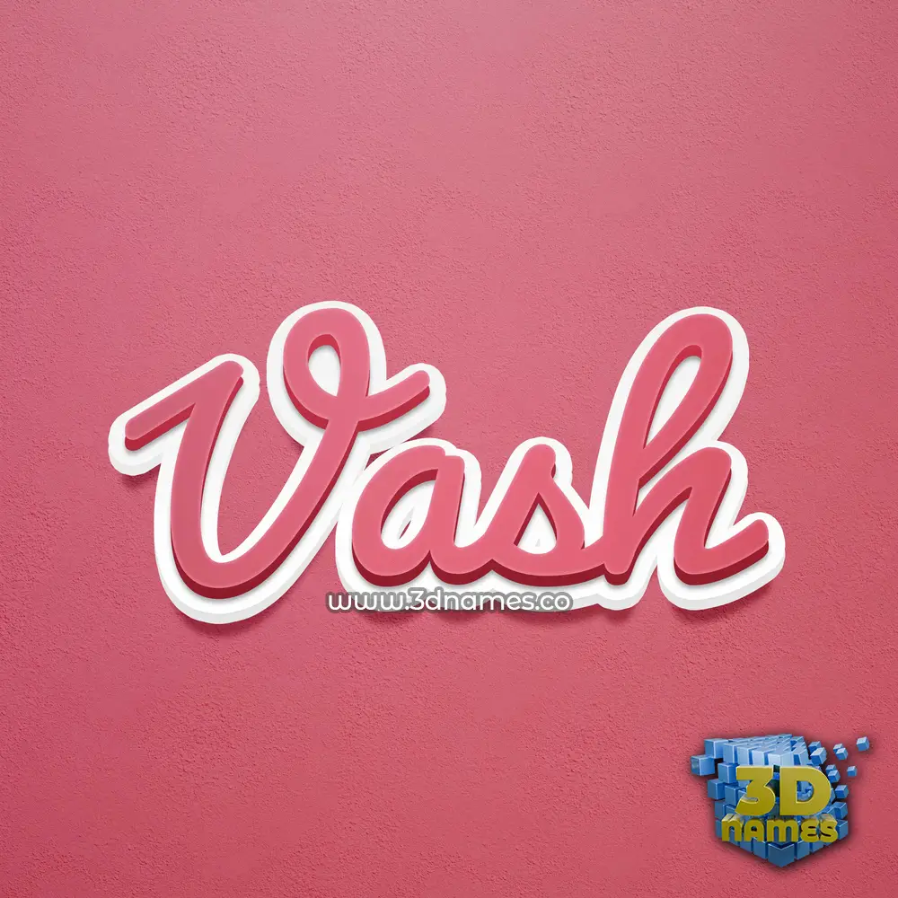 vash in Red Scribble style - 3D name wallpaper