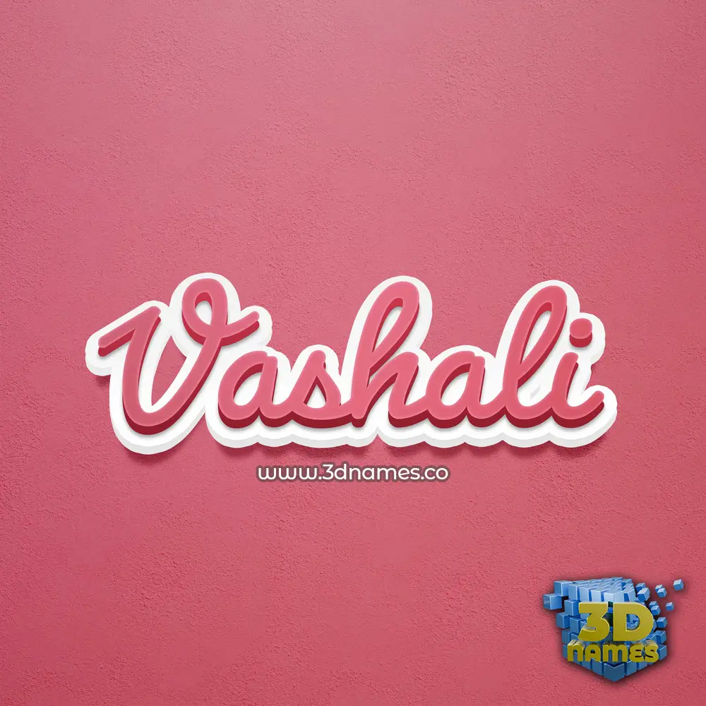 vashali in Red Scribble style - 3D name wallpaper