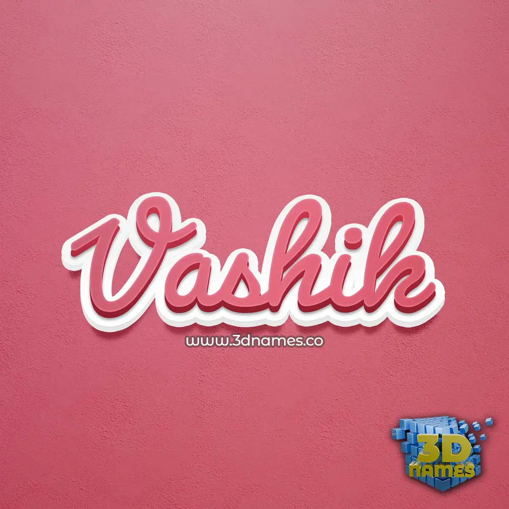 vashik in Red Scribble style - 3D name wallpaper