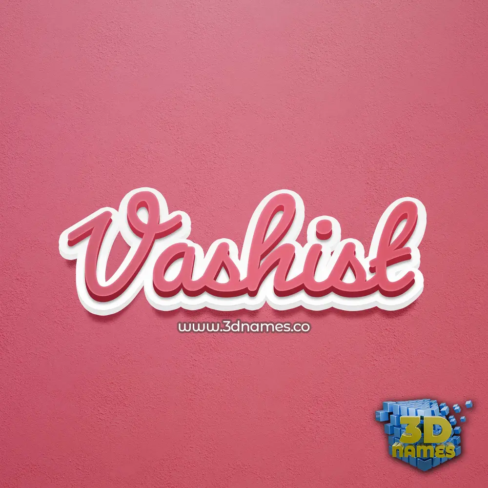 vashist in Red Scribble style - 3D name wallpaper