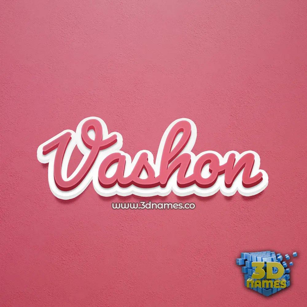 vashon in Red Scribble style - 3D name wallpaper