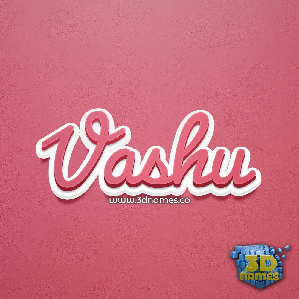 vashu in Red Scribble style - 3D name wallpaper