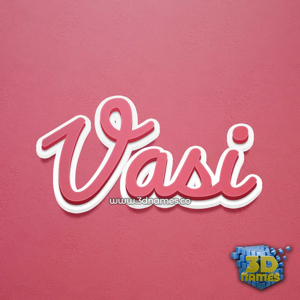 vasi in Red Scribble style - 3D name wallpaper