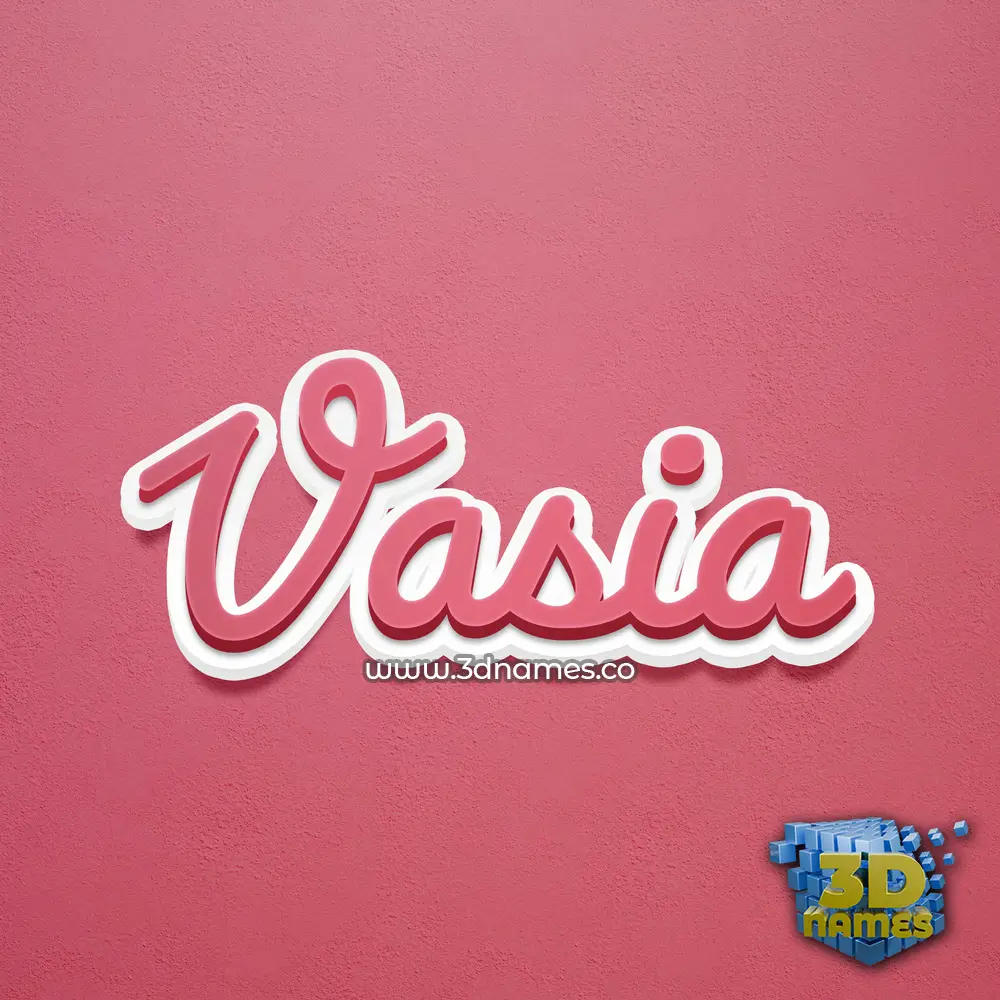 vasia in Red Scribble style - 3D name wallpaper