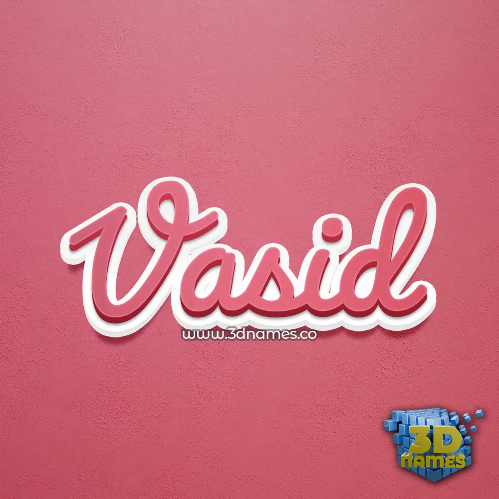 vasid in Red Scribble style - 3D name wallpaper