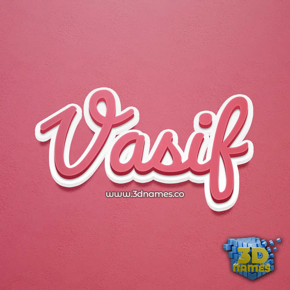 vasif in Red Scribble style - 3D name wallpaper