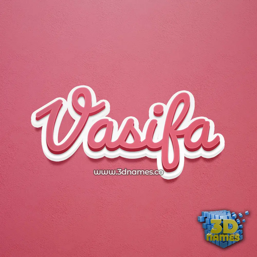 vasifa in Red Scribble style - 3D name wallpaper