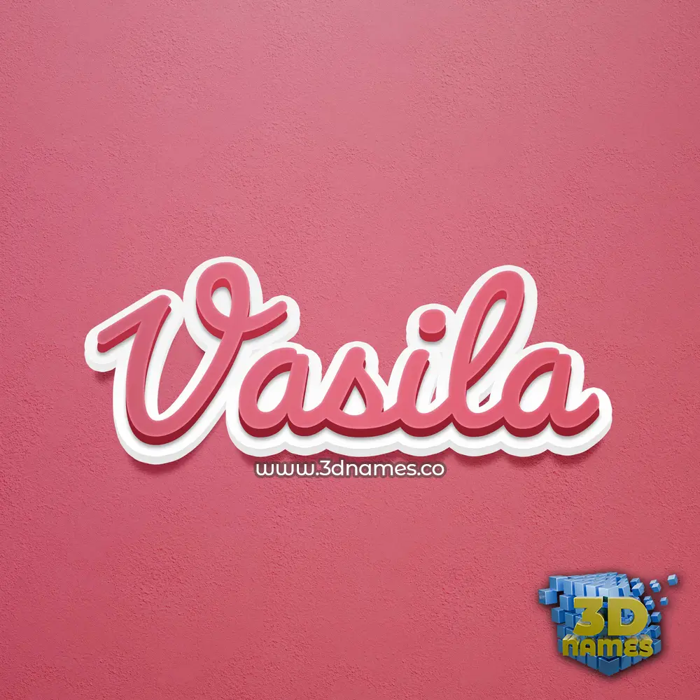 vasila in Red Scribble style - 3D name wallpaper