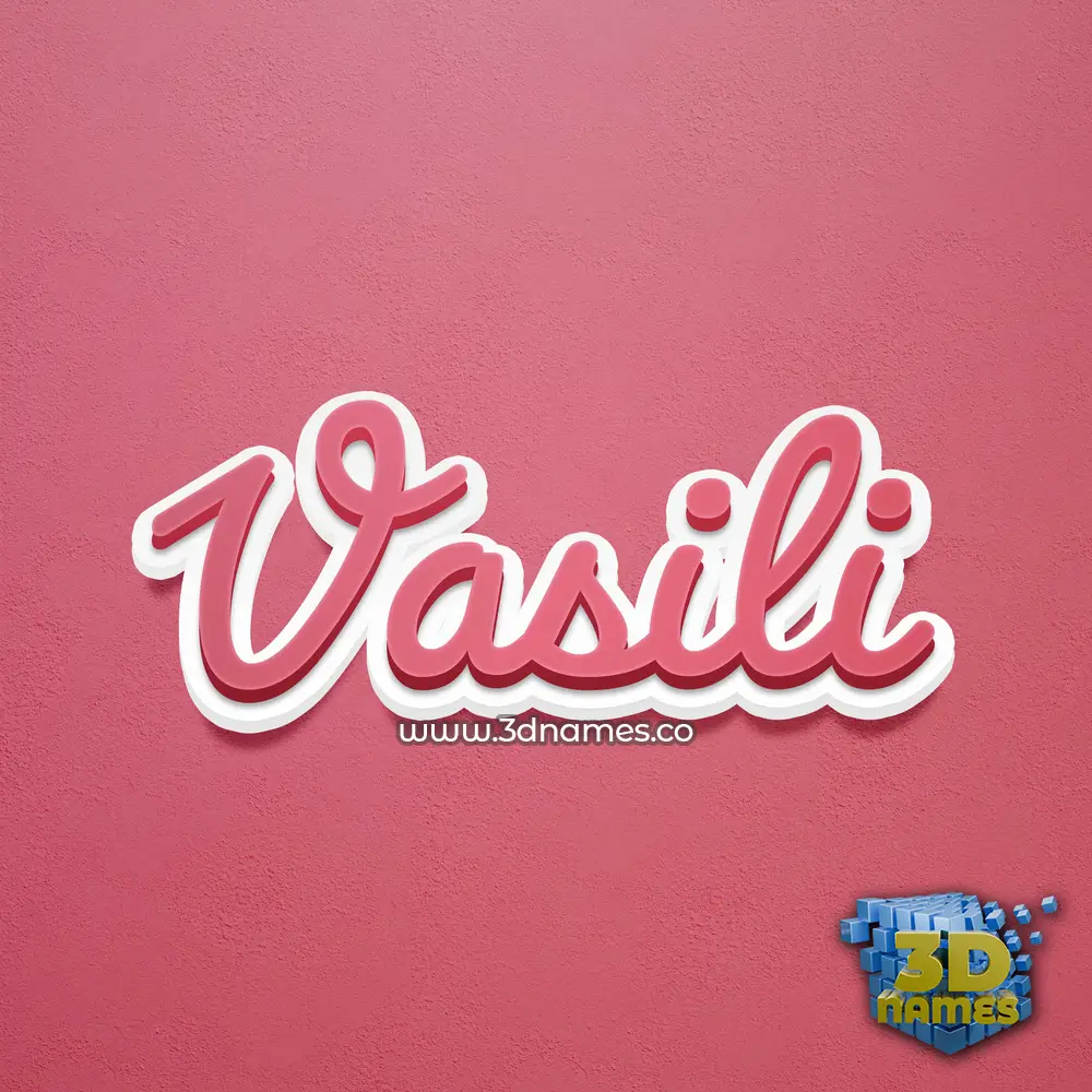 vasili in Red Scribble style - 3D name wallpaper