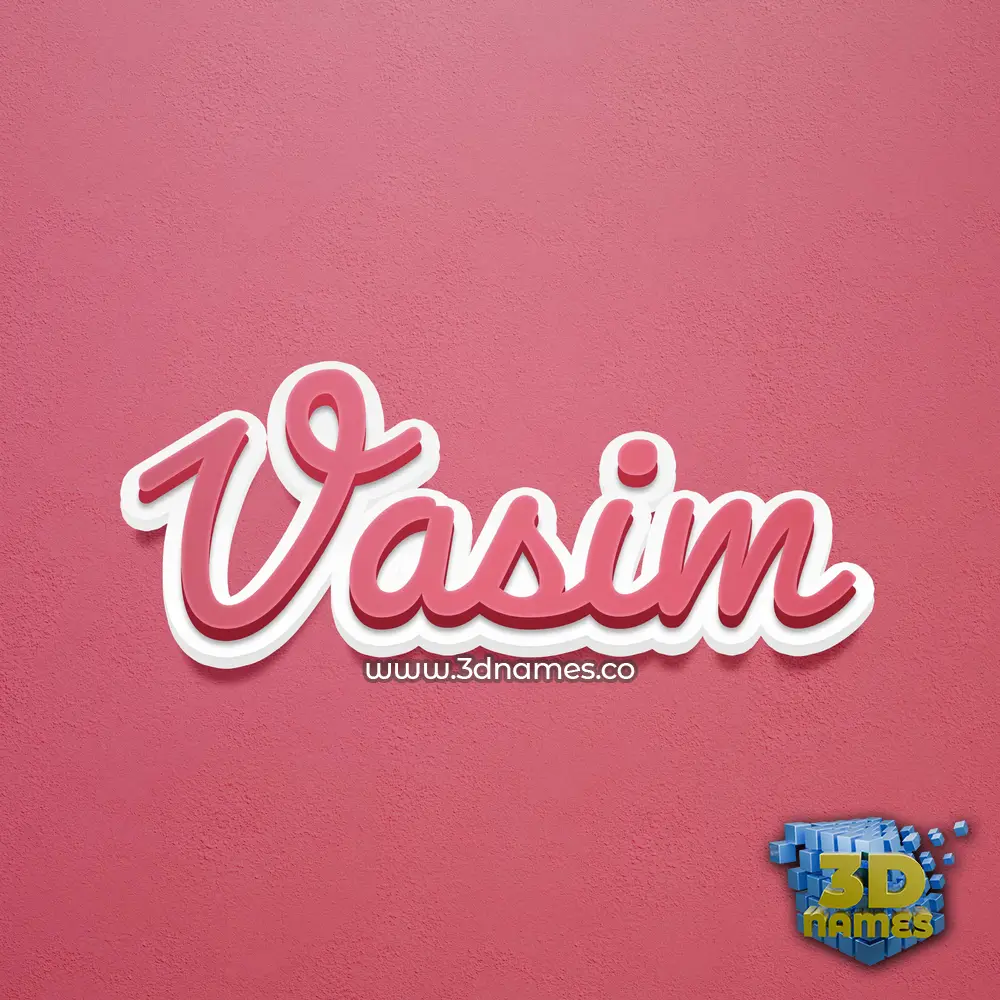 vasim in Red Scribble style - 3D name wallpaper