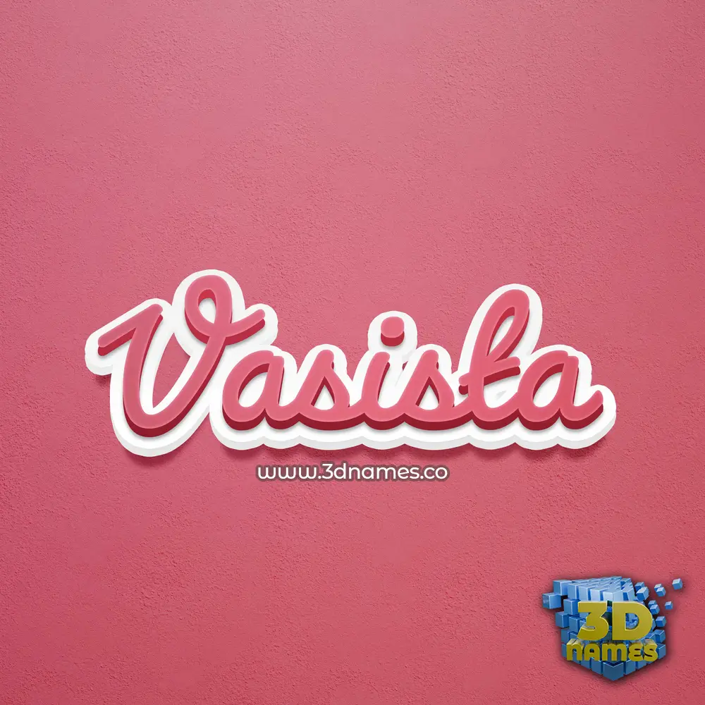 vasista in Red Scribble style - 3D name wallpaper