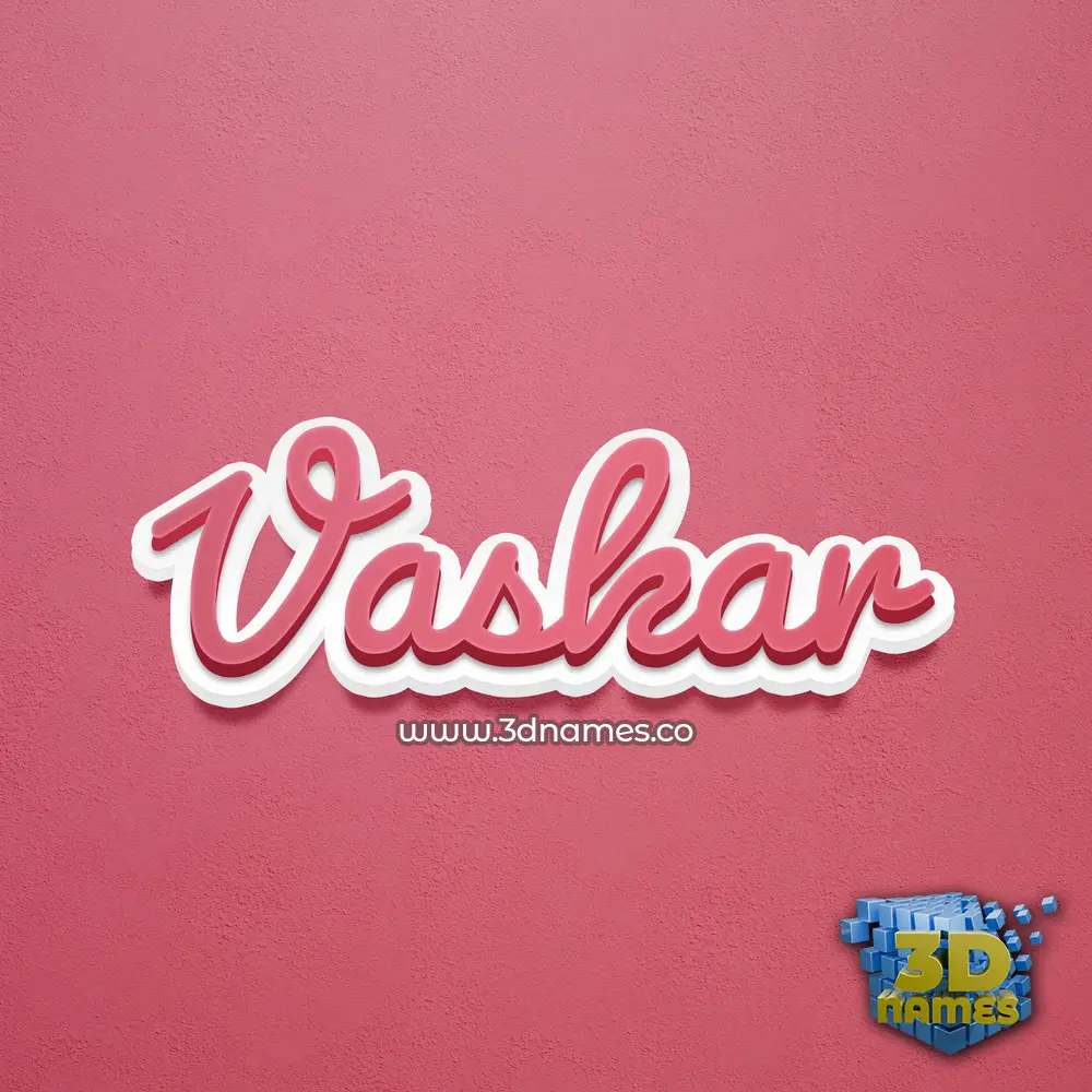 vaskar in Red Scribble style - 3D name wallpaper