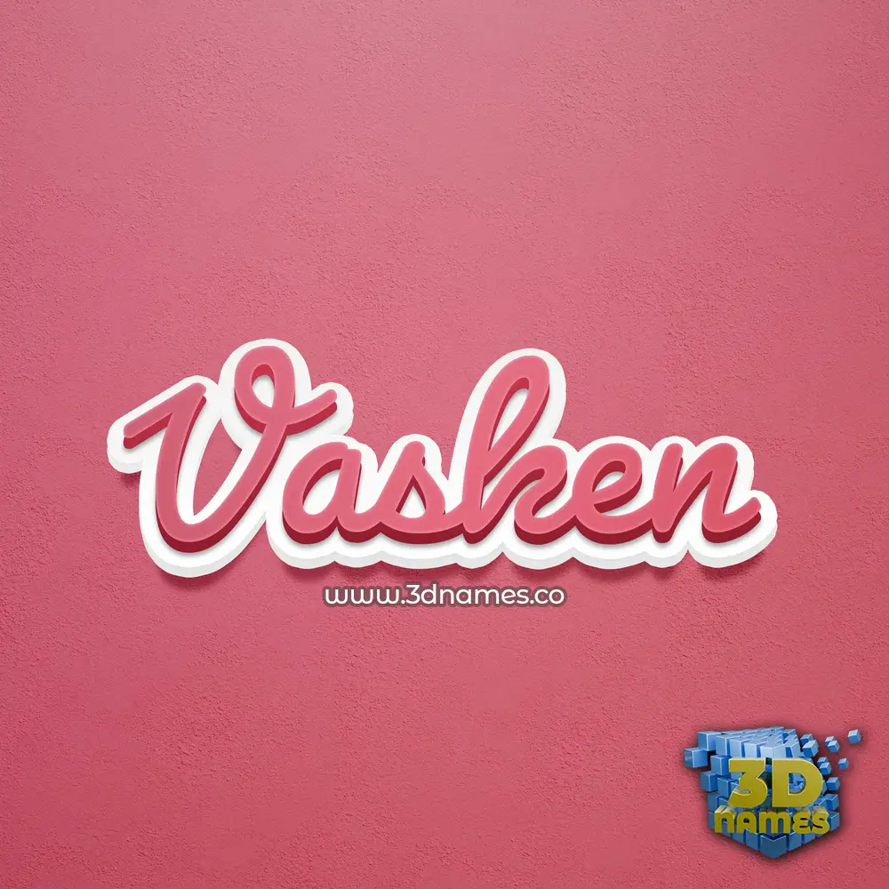 vasken in Red Scribble style - 3D name wallpaper