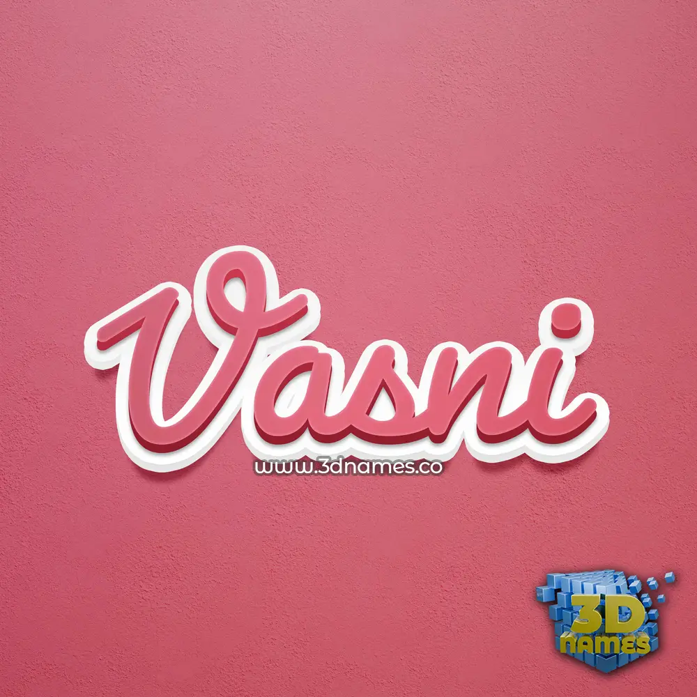 vasni in Red Scribble style - 3D name wallpaper