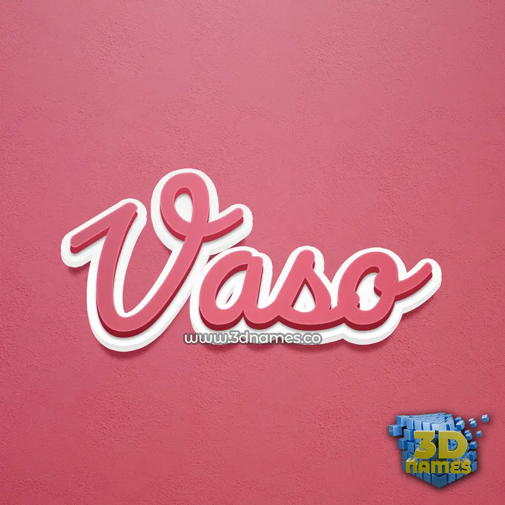 vaso in Red Scribble style - 3D name wallpaper