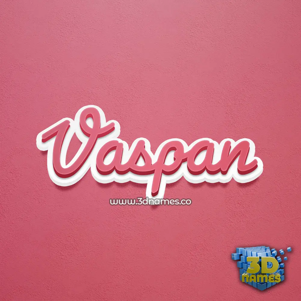vaspan in Red Scribble style - 3D name wallpaper