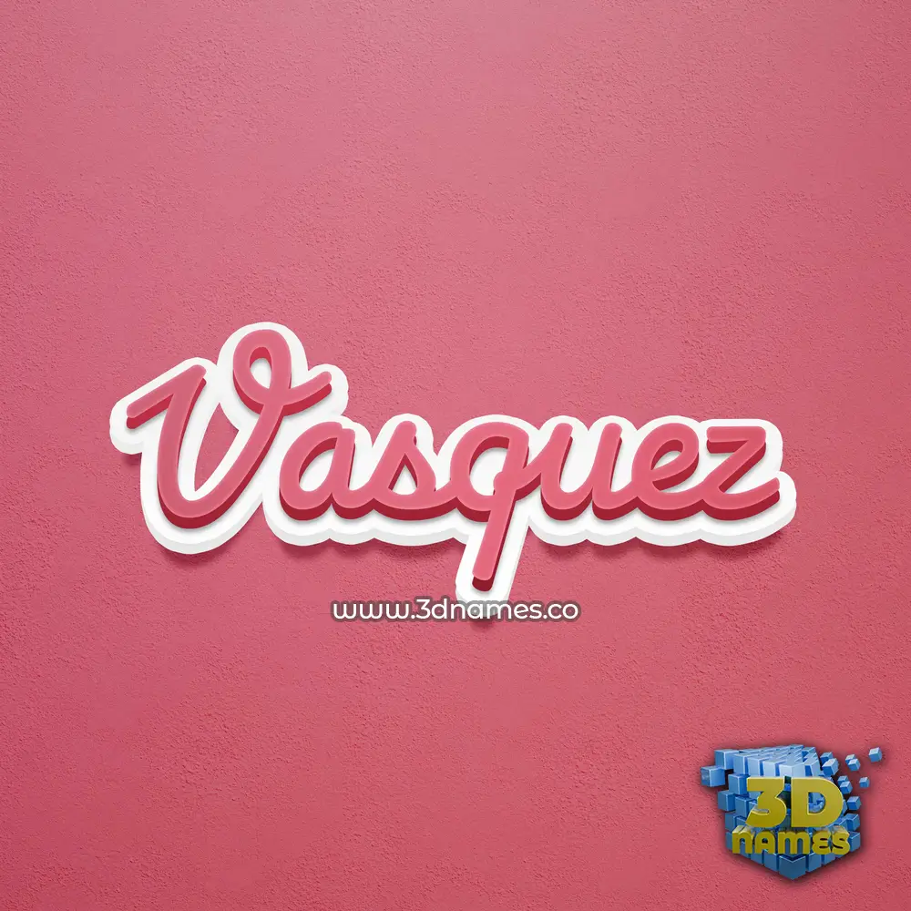 vasquez in Red Scribble style - 3D name wallpaper