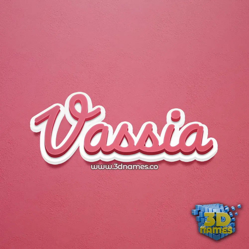 vassia in Red Scribble style - 3D name wallpaper