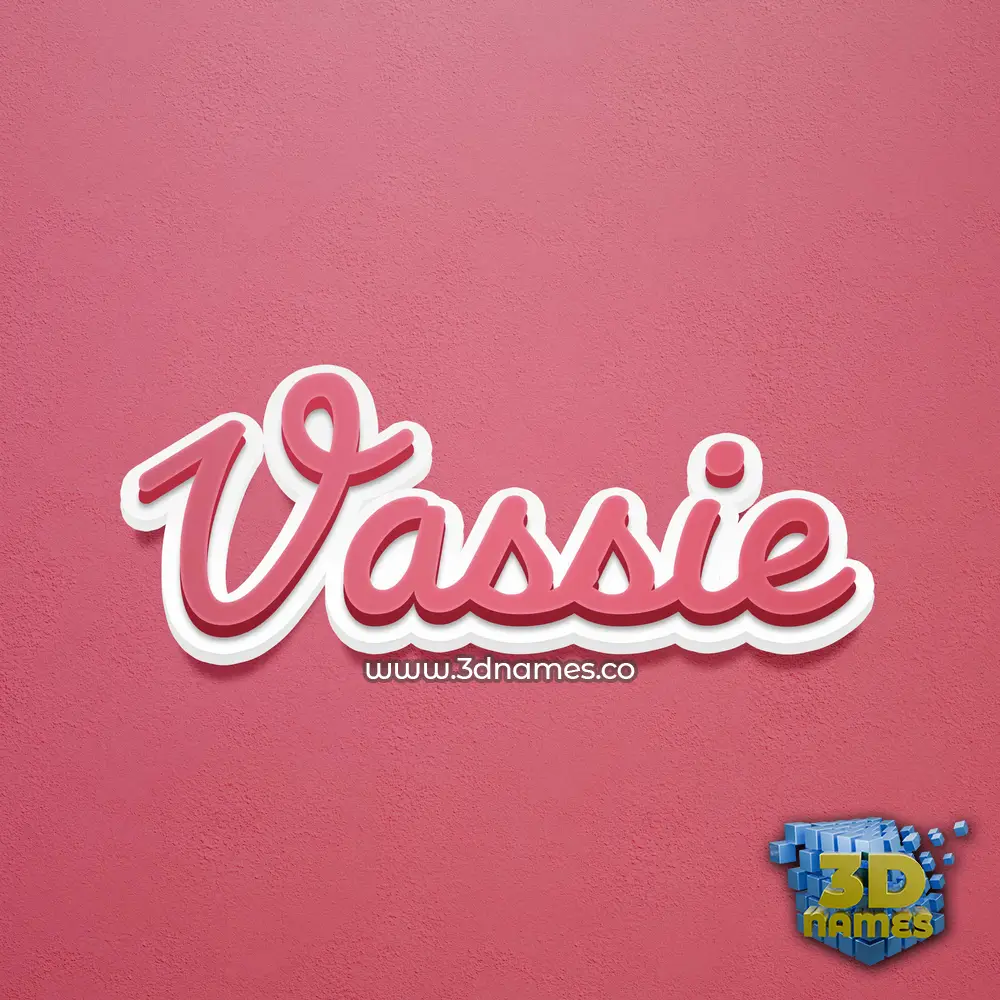 vassie in Red Scribble style - 3D name wallpaper