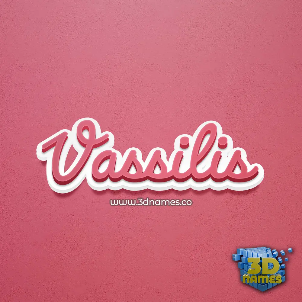 vassilis in Red Scribble style - 3D name wallpaper