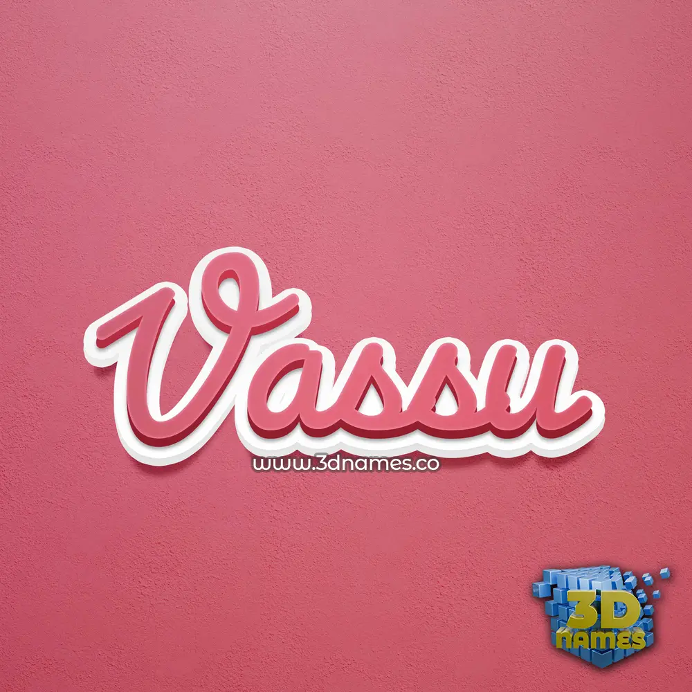 vassu in Red Scribble style - 3D name wallpaper