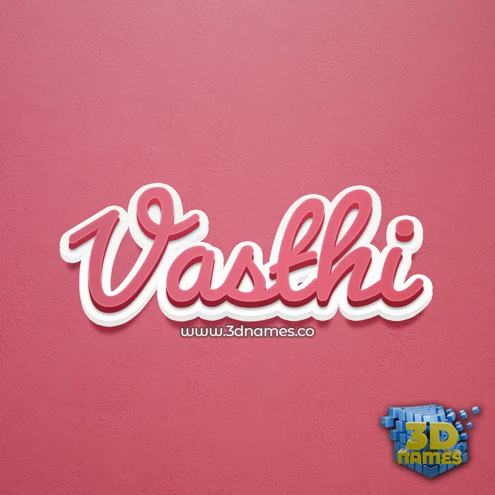 vasthi in Red Scribble style - 3D name wallpaper