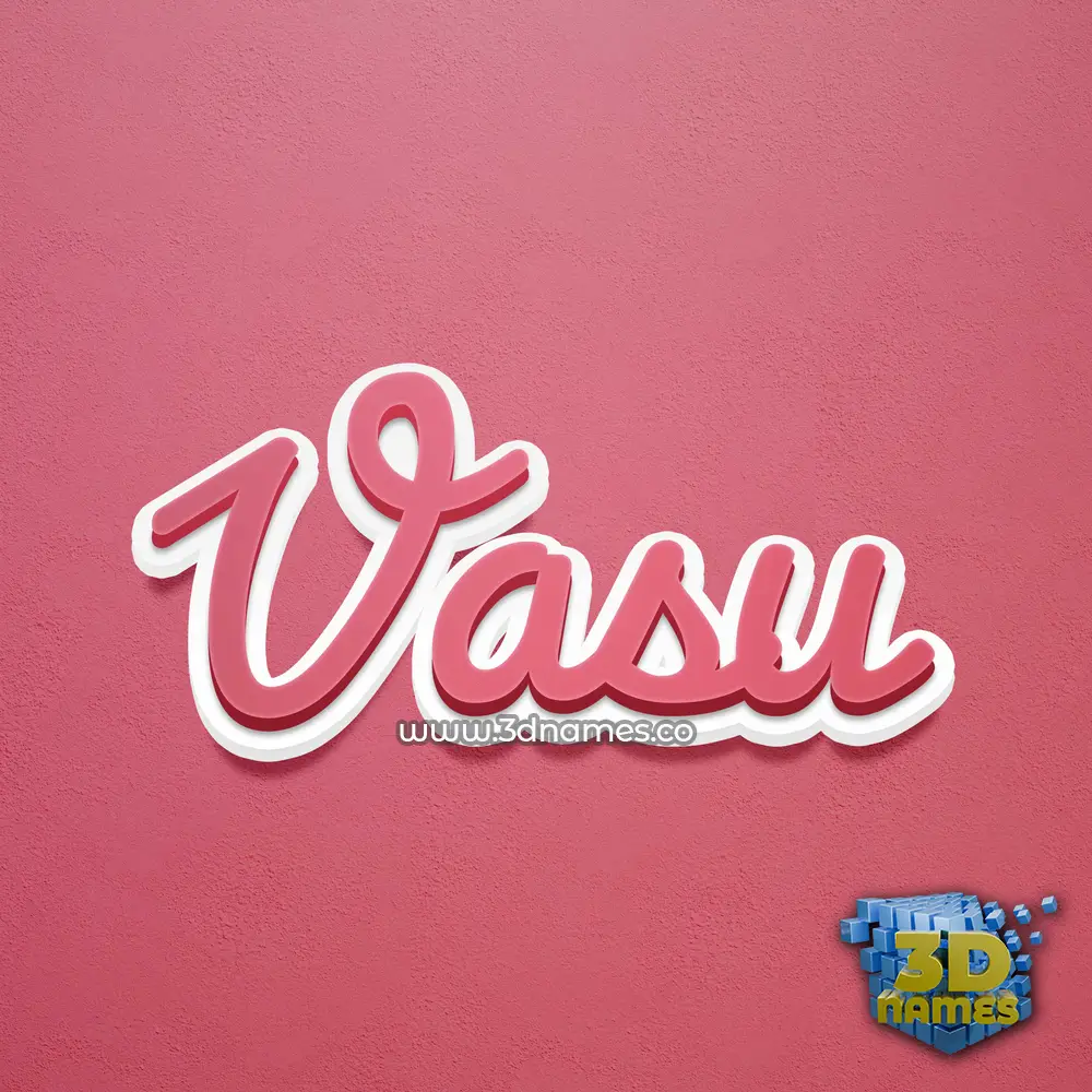 vasu in Red Scribble style - 3D name wallpaper