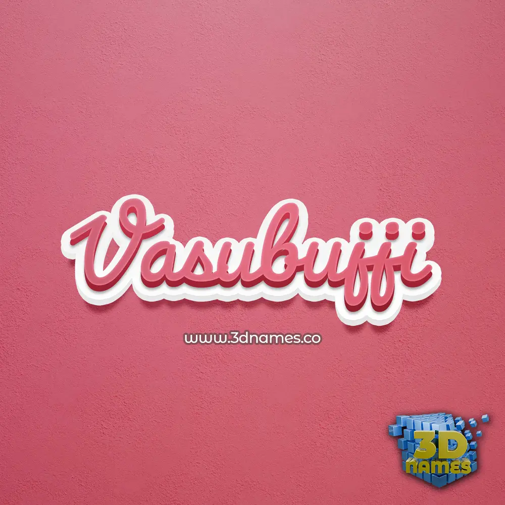 vasubujji in Red Scribble style - 3D name wallpaper