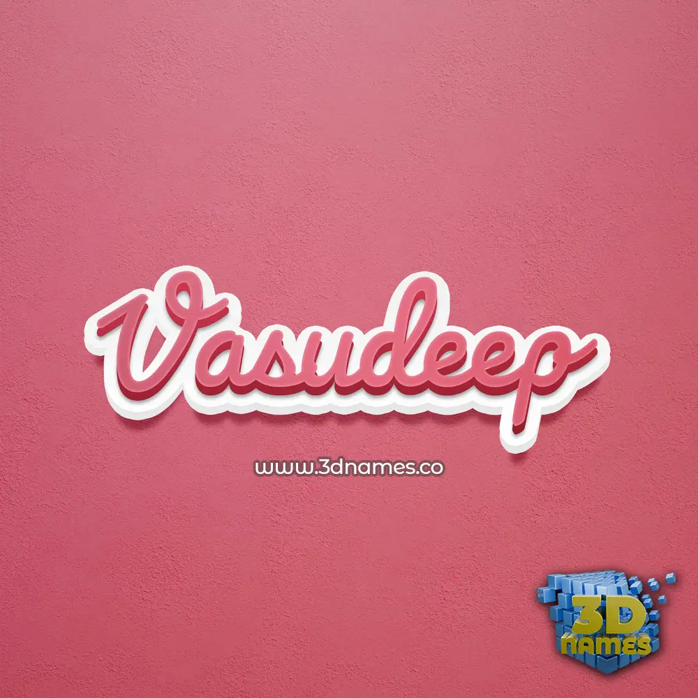 vasudeep in Red Scribble style - 3D name wallpaper