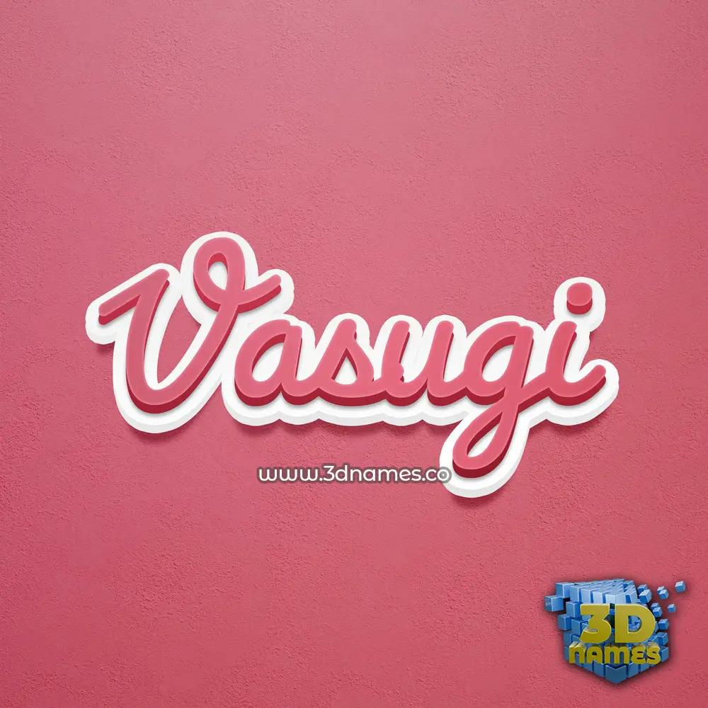 vasugi in Red Scribble style - 3D name wallpaper