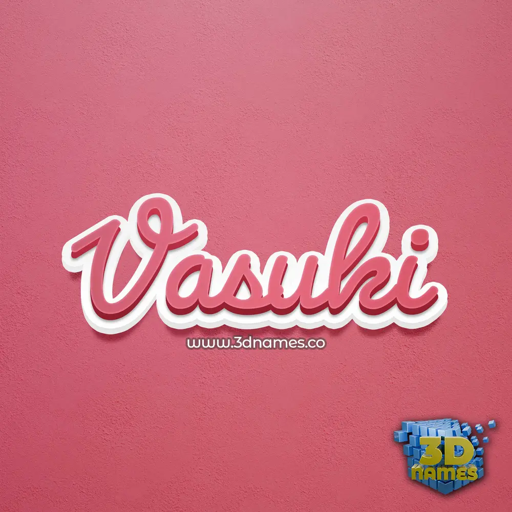 vasuki in Red Scribble style - 3D name wallpaper
